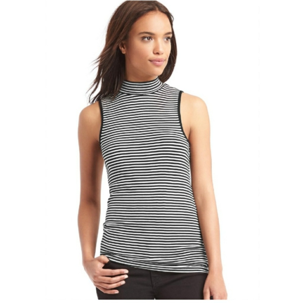 Gap Ribbed Sleeveless Mock Neck Top.